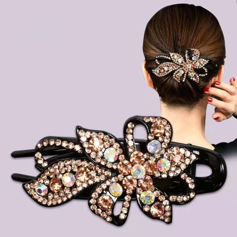 New Year's New Plastic Hair Clips for Women, High-End Duckbill Clips for the Back of the Head, Floral Hair Styling Tools, New Year's Hair Accessories Wholesale