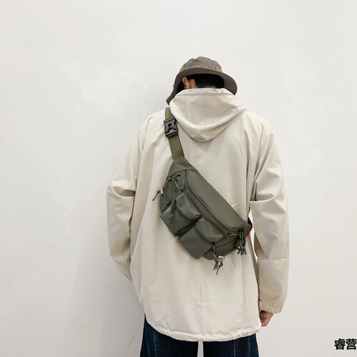2025 New Trendy Men's Large Capacity Crossbody Bag Daily Lightweight Versatile Waist Bag Ins Japanese Style Sports Chest Bag