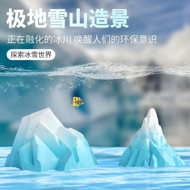 Популярный декоративный аквариум для бетты с имитацией ледяной горы, полярных снежных гор, миниатюрных полярных медведей, зимнее украшение, зимняя снежная сцена