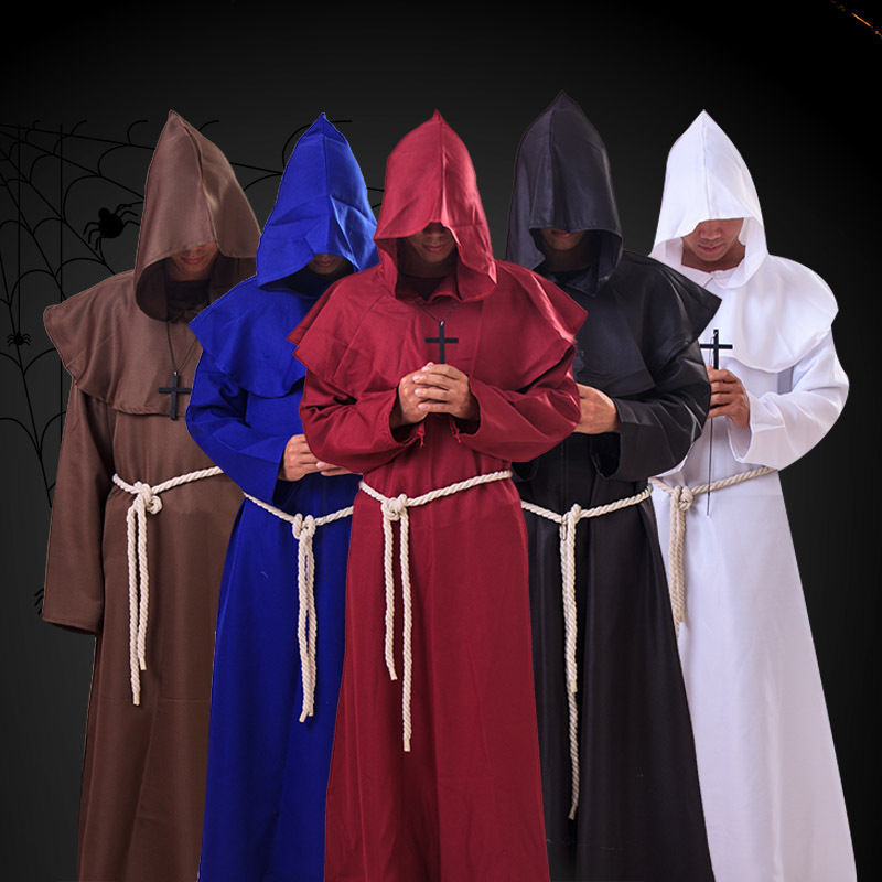 万圣节cosplay 古装中世纪僧侣服装修士袍巫师服牧师服徒套装其他