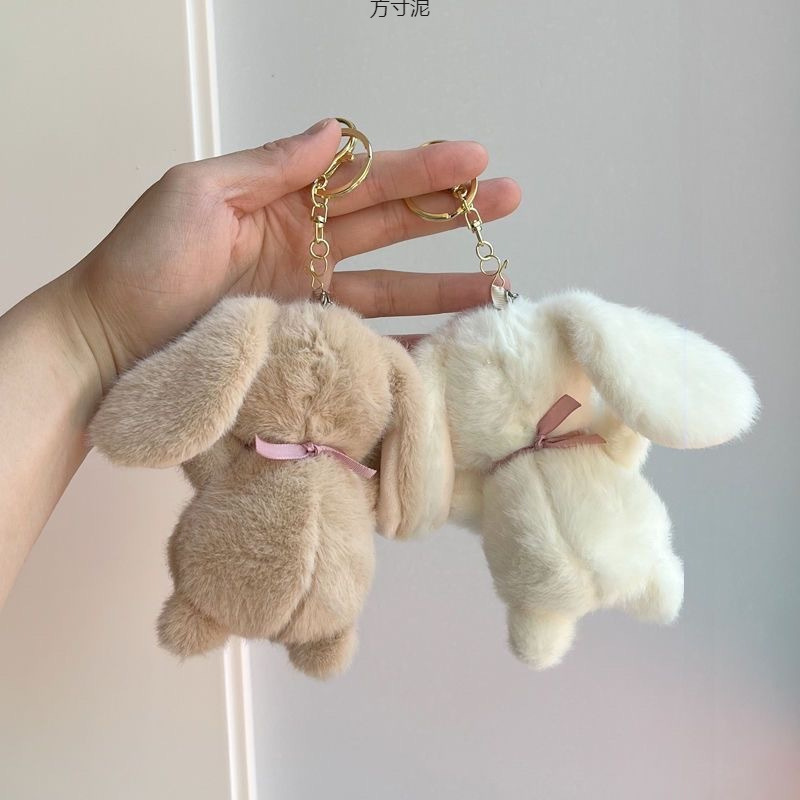 かわいいウサギのぬいぐるみのキーホルダーカップルのバッグのペンダント|undefined