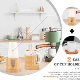 创意木制一次性纸杯收纳盒浴室漱口杯分配器家用茶包咖啡茶杯架