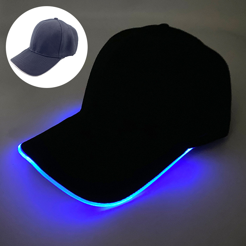 Gorra de Béisbol LED Luminosa de Algodón con Protección Solar para Fiestas y Exteriores