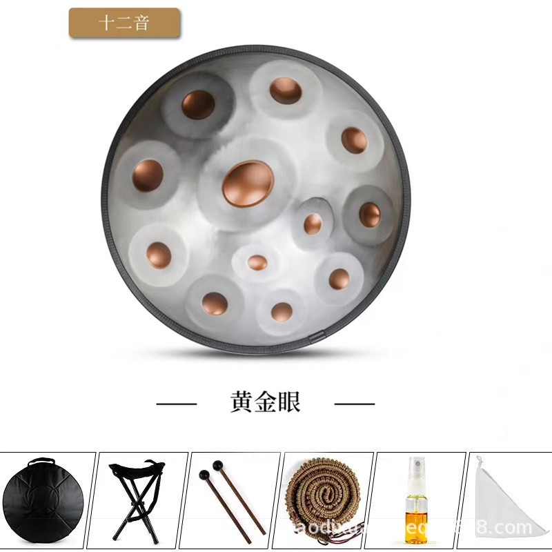 Instrumentos musicales Disco de mano Batería Handpan de grado profesional Disco de mano 440Hz 432HZ Tambor etéreo Tambor de lengua de acero Exclusión transfronteriza