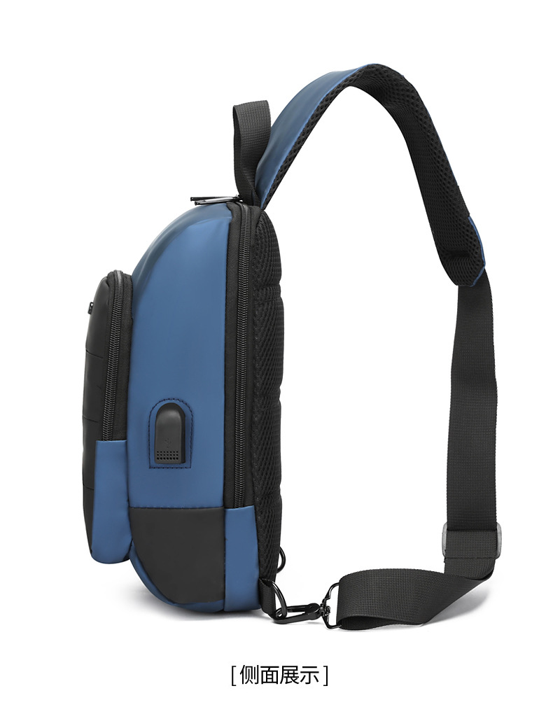 Cross-border chest bag, men's crossbody bag, single-shoulder backpack, multi-functional large-capacity charging crossbody small bag, messenger bag, men's bag undefined