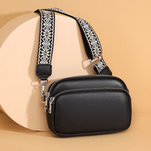 跨境真皮女包韩版小众单肩包百搭多口袋小方包轻便大容量斜挎包女