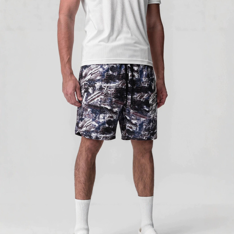 Men's Sports Fitness Shorts, Terry Cloth, Japanese Style Light Sports Style, Men's Five-Point Shorts with Drawstring, Elastic Waist, Loose Fit Men's Sports Fitness Shorts, Terry Cloth, Japanese Style Light Sports Style, Men's Five-Point Shorts with Drawstring, Elastic Waist, Loose Fit
