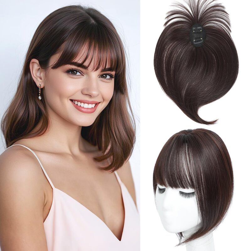 3D Artificial Hair for Women, Natural and Traceless Hair Extension, Artificial Hair, French Air Top Hair Replacement, White-Covering Realistic Hair Pieces