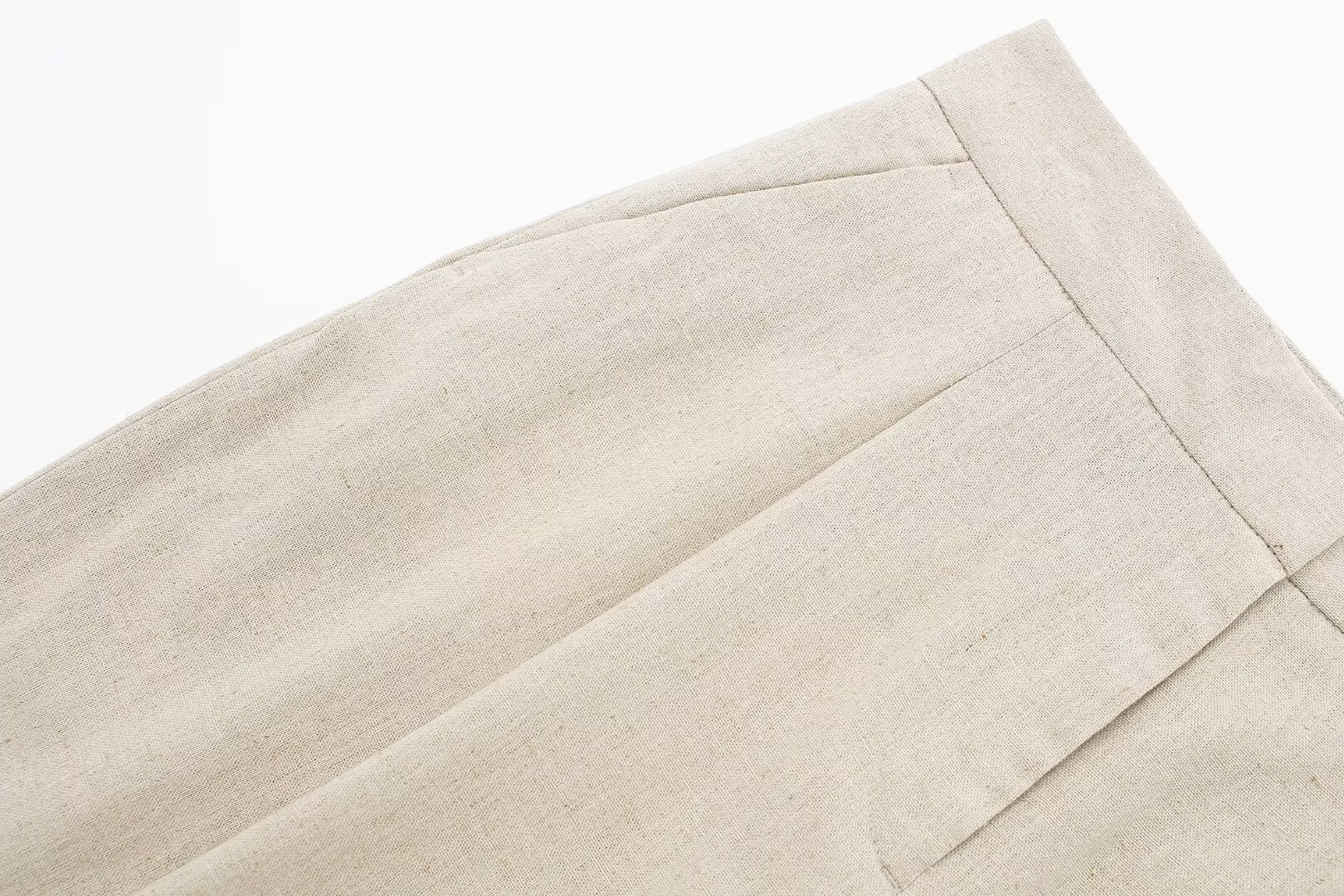 Women's clothing 2024 summer new linen blend short suit jacket straight leg pants set_voghion.com