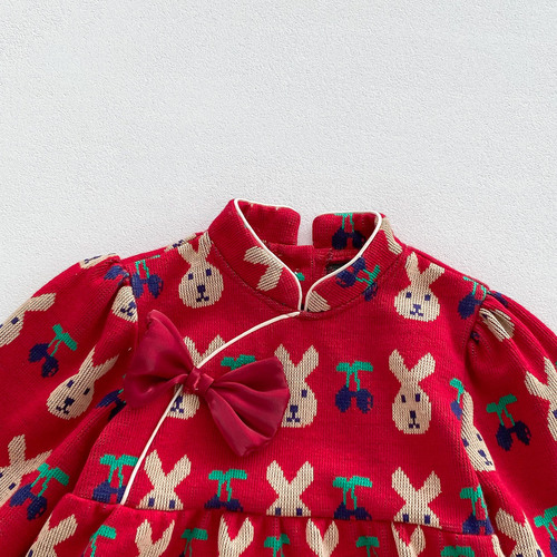 Baby clothes, spring and autumn clothes, baby one-month-old and 100-day-old dress jumpsuit, Chinese Tang suit cheongsam bag, cotton