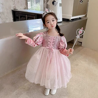2026年秋冬爱莎公主裙女童连衣裙冰雪奇缘小女孩生日网纱蓬蓬裙