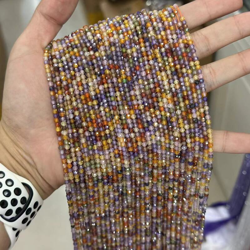 カット面ジルコン散珠彫刻面カラージルコン小米珠小珠玉アクセサリー半製品卸売り|undefined