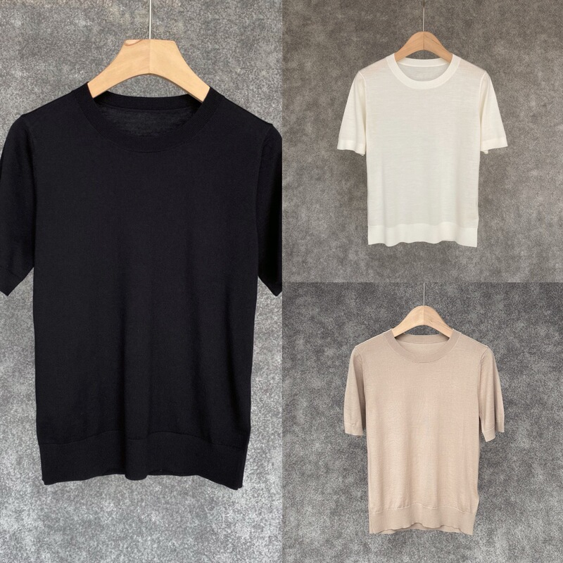 Wholesale Dropshipping Xiaohuo 5-Day Delivery Tt Ultra-Fine Worsted Wool Basic Short-Sleeve 178 Special Offer