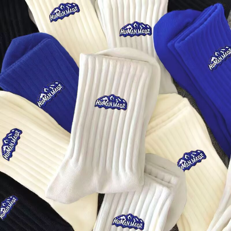 諸暨襪子雪山男款男士中筒襪黑白秋冬長襪防臭吸汗透氣運動潮長襪