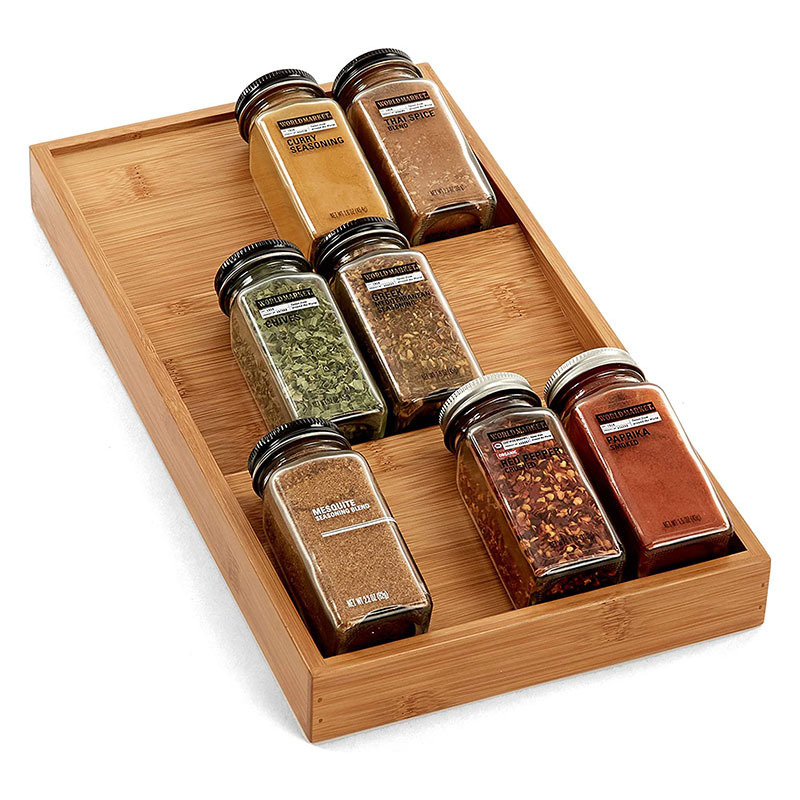 Bamboo Three-Layer Spice Rack Drawer Seasoning Rack Wooden Kitchen Cabinet Spice Storage Rack Spice Jar Holder Bamboo Three-Layer Spice Rack Drawer Seasoning Rack Wooden Kitchen Cabinet Spice Storage Rack Spice Jar Holder