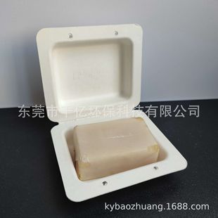 Jewelry Pulp Box Environmentally Friendly Degradable Paper Plastic Soap Square Box White Dry Pressed Paper Tray
