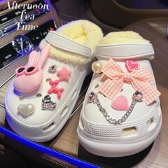 洞洞鞋配飾搞怪可愛兔子毛絨卡通手工DIY鞋子裝飾品鞋扣鞋花