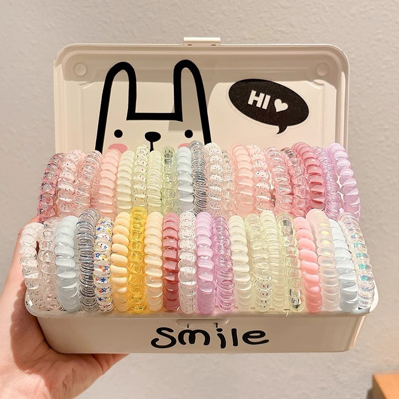 Sal marina azul línea telefónica anillo de cabello para mujeres 2025 nuevo estilo de alto valor facial de cabello de cola de caballo alta atado cabello correa de cuero cuerdas de cabeza