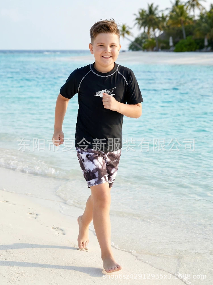 Trajes de baño para niños, nuevos niños, nuevos hombres, alta elasticidad, protección solar, secado rápido, estudiantes de natación profesional