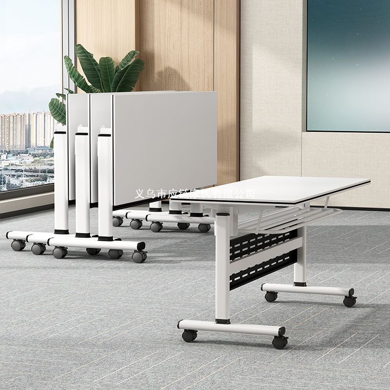 Movable Splicing Long Table Folding Training Table and Chairs with Wheels Multi-Functional Desk Conference Room Table and Chair Combination