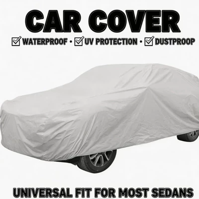 Upgraded Car Cover Peva Single-Layer Car Cover, Full Vehicle Sun Protection, Heat Insulation, Universal Waterproof and Dustproof Sunshade Cover