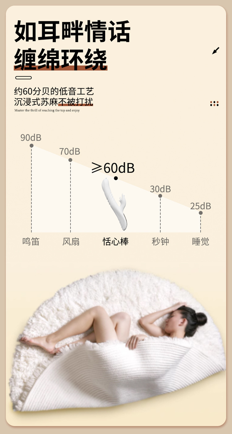 Jiuai Telescopic Warming Vibrating Massager for Women, Silicone, White — detail image 25
