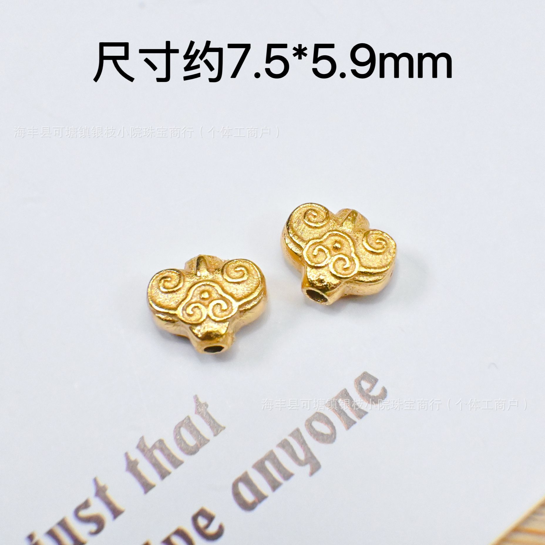 S925 Silver Ancient Gold Color-Preserving DIY Through-Hole Accessories Gourd Snap Ring Heart Spacer Bead Pendant Beaded Bracelet Necklace