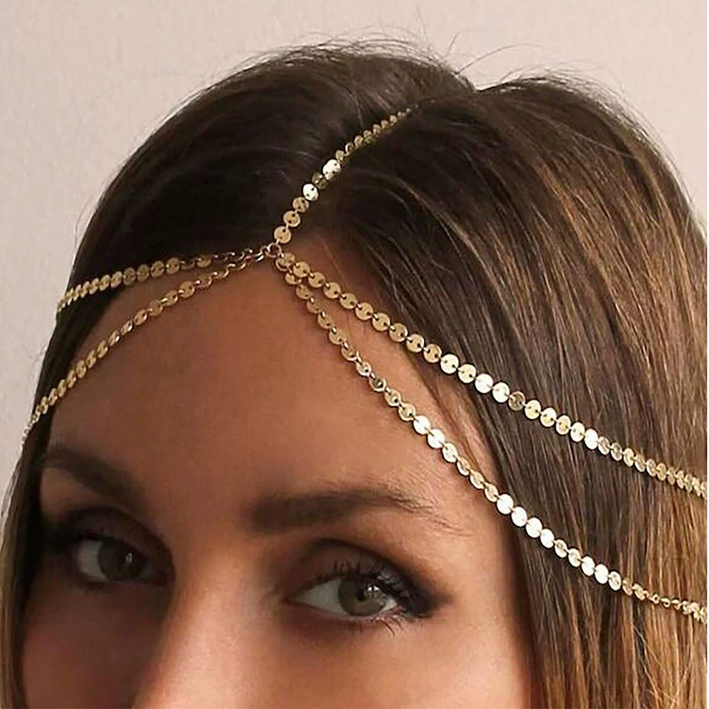 AliExpress блестки цепи для волос Богемный ветер лоб цепи многослойные кисточки цепи головные уборы Hair chain