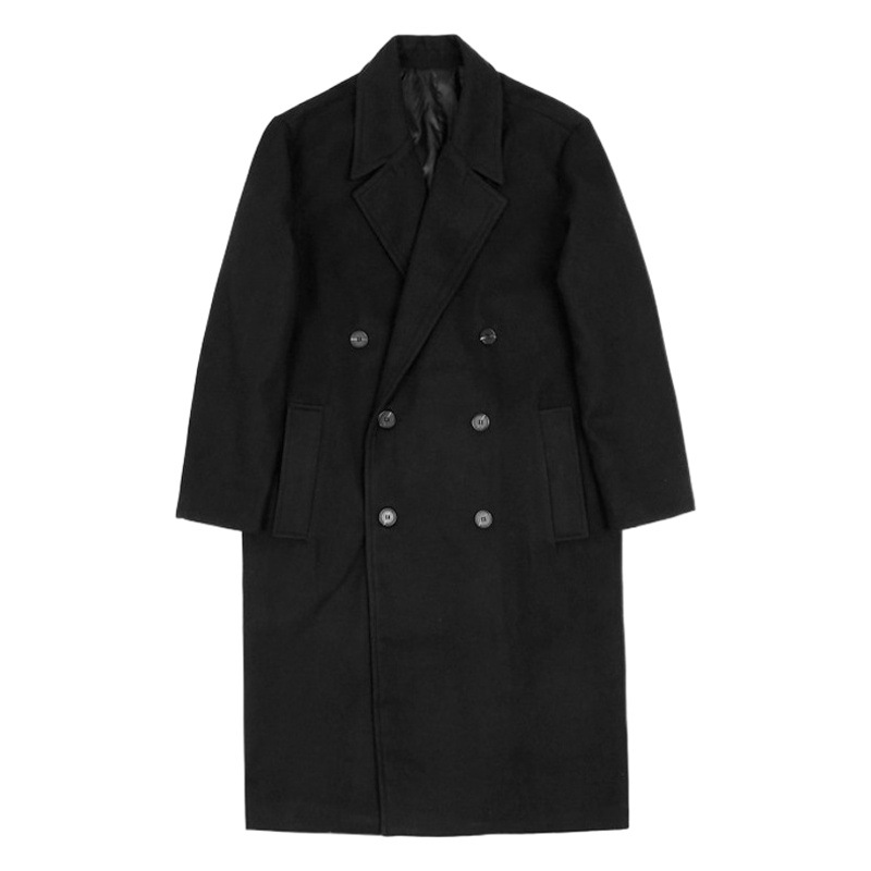 2023 invierno espesado abrigo de lana de moda de los hombres suelta de lana de Corea foso abrigo FK700