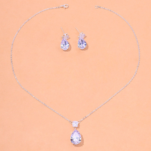 Amazon Simple Jewelry Set Bridal Accessories Wedding Necklace Earrings Set