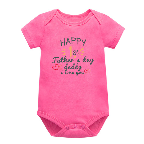 Baby onesies short sleeve pull-on pants triangle shirt Father's Day summer clothes infant children's clothing wholesale from manufacturer