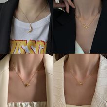 韓國小眾設計感金色項鏈名媛風氣質創意設計感鎖骨鏈夏天百搭飾品