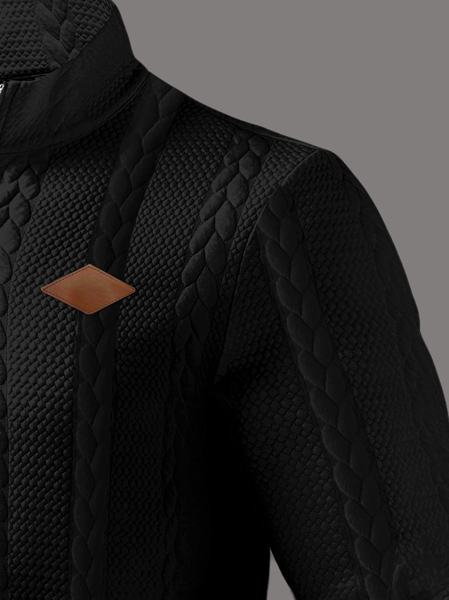 Herren Jacquard Strickpullover Mit Stehkragen Für Den Alltag_voghion.com