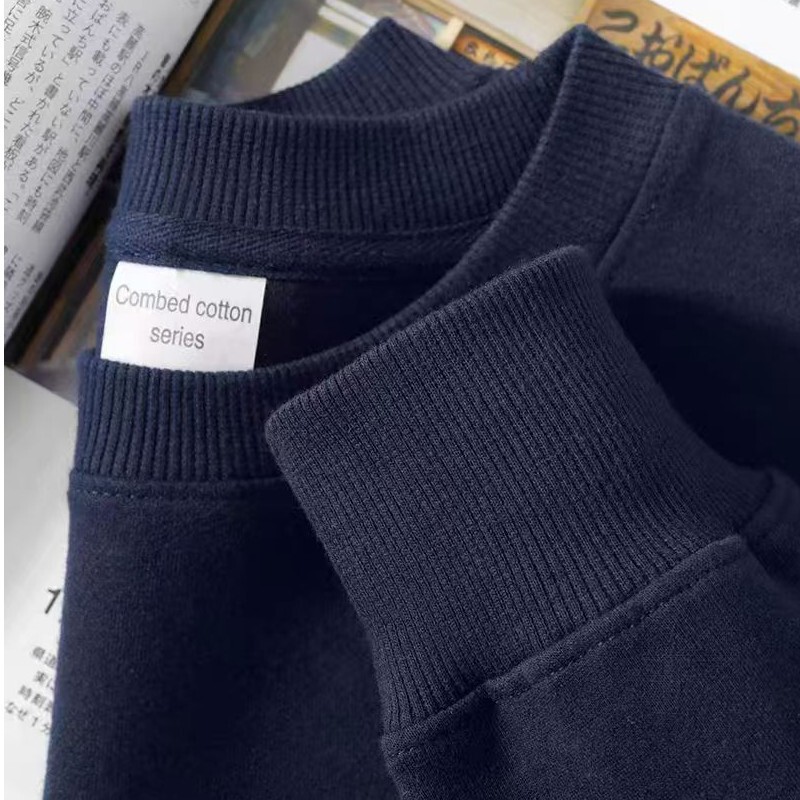 navy blue white and high! 500g heavy round neck sweater men's autumn and winter navy blue Joker base shirt women navy blue white and high! 500g heavy round neck sweater men's autumn and winter navy blue Joker base shirt women