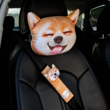 哈士奇汽车头枕可拆洗立体卡通个性套装靠枕四季通用车载护颈枕