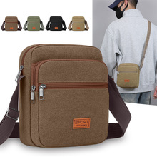 多层生意包收钱包帆布斜挎女包单肩包斜挎包休闲包男款小方包