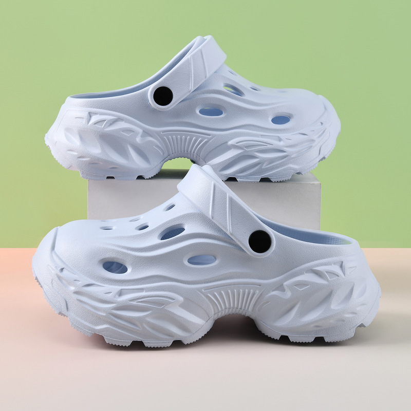 Croc Shoes for Women to Wear Outside in Summer, New Height-Increasing Toe-Toe Slippers, Non-Slip, Breathable, Non-Stinky Feet, Eva Camping Style Sandals