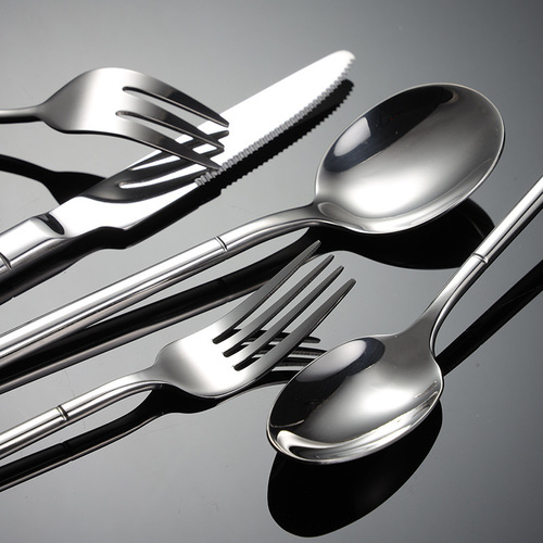 Aion 304 stainless steel cutlery, forks, spoons, Western tableware, multi-specification knight mirror polished square handles, company gifts
