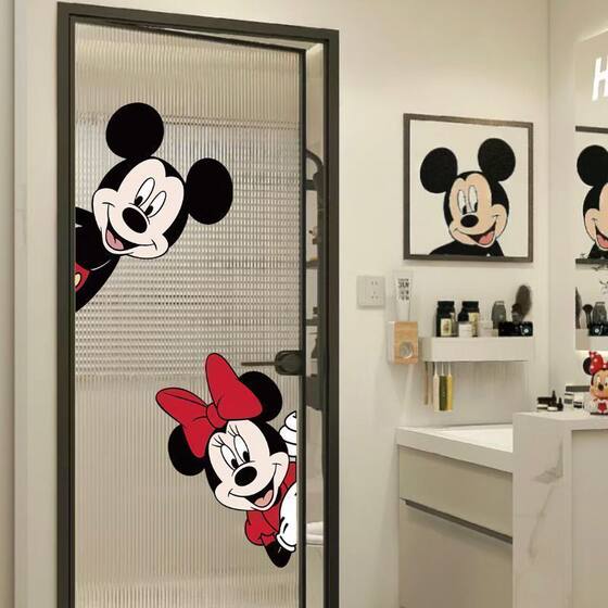 Cute Mickey Minnie Car Sticker Trash Can Sticker Electric Car Motorcycle Car Body Sticker Cartoon Scratch Mold