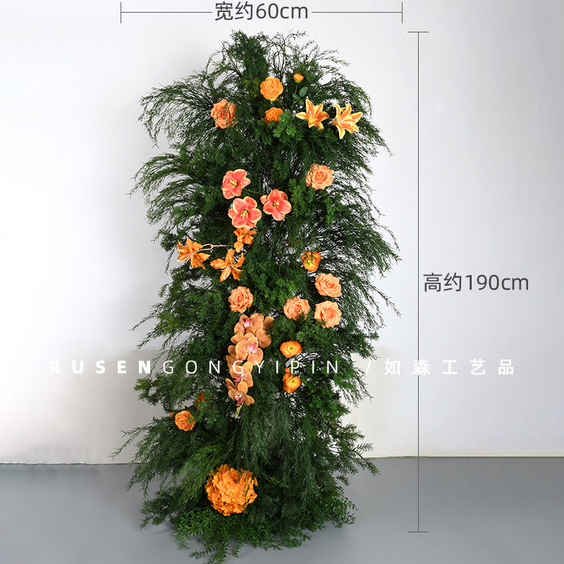 Flores de simulación Jardín de Monet Flor de columnas estilo de flor 100 aniversario compromiso boda decoración del auditorio de bodas