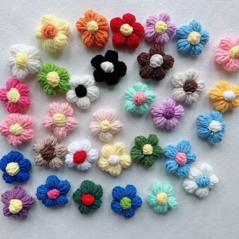 Free Shipping Puff Flower Handmade Milk Cotton Wool Flower DIY Clothing Bag Bouquet Shoes and Socks Jewelry Crochet Accessories