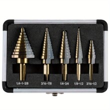 H 39621 5pc Imperial High Speed Steel Step Drill ��������װ