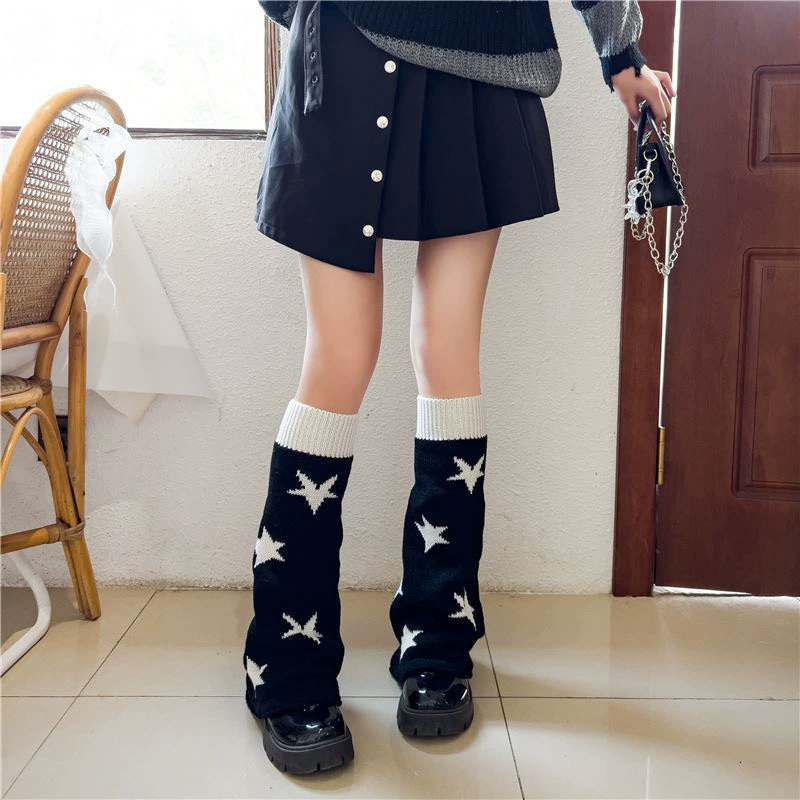 Harajuku Wind Star широкий набор носков Y2K Millennium Hot Girl Packing Socks Aquama Culture Autumn and Winter Personalized Middle Socks thinner