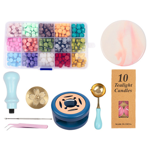 Full set of fire paint seal wholesale wax grain melting furnace spoon handle pad stirring needle stick children's handbook fire paint seal head