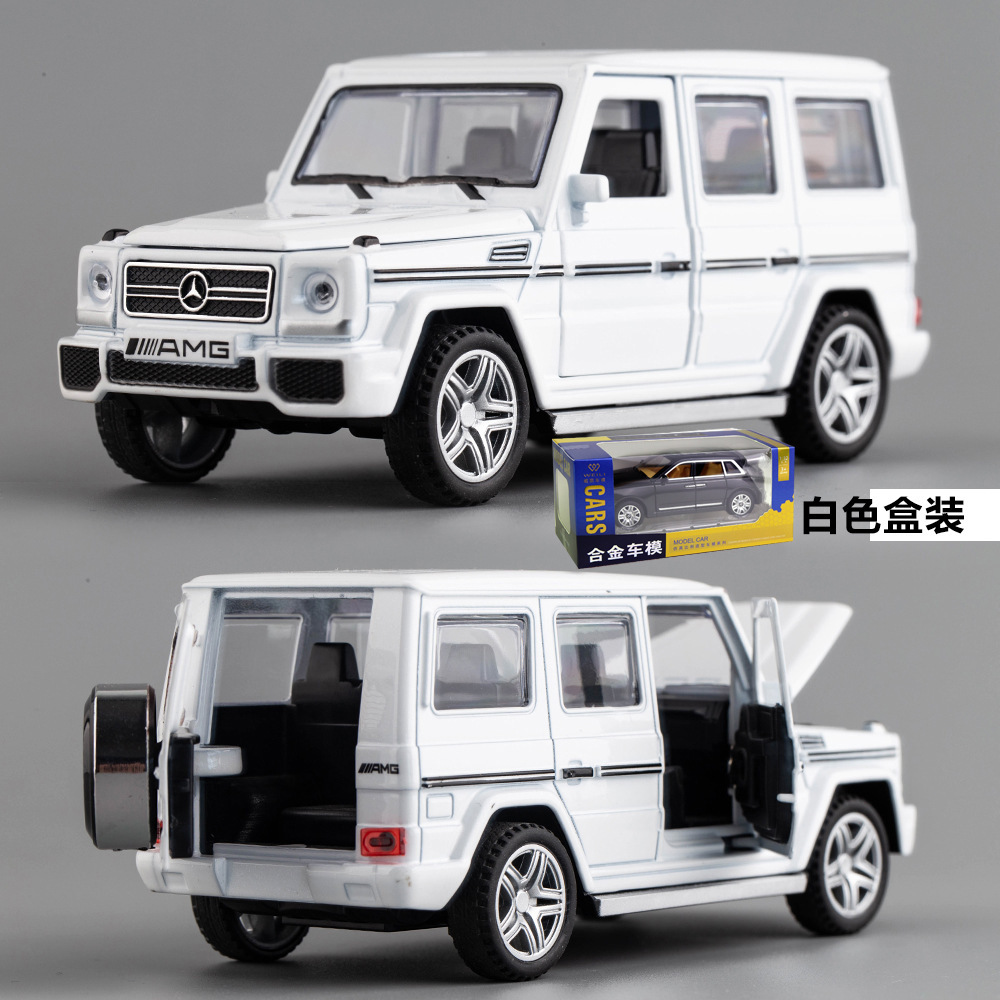 Weili modelo de coche de aleación Big Ben G63 tira hacia atrás el sonido y la luz del vehículo todoterreno coche de juguete para niños gran colección de decoración modelo G