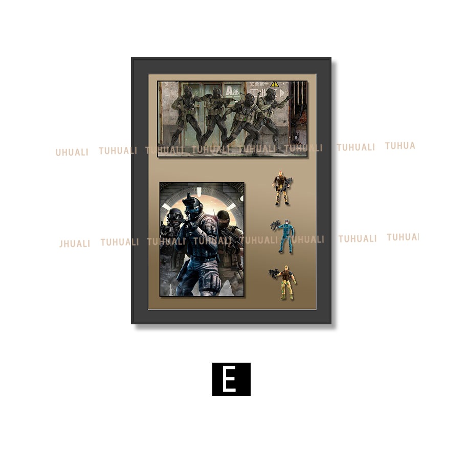 Mano comiendo pollo batalla de campo tridimensional pintura decorativa física dormitorio de niños porche pintura colgante juego animación pintura colgante