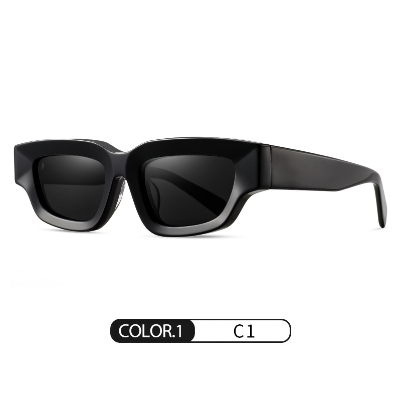 Gafas de sol de acetato de marco pequeño punk transfronterizas europeas y americanas s32117 Gafas de sol polarizadas de placa de marea de marco cuadrado retro de alta calidad