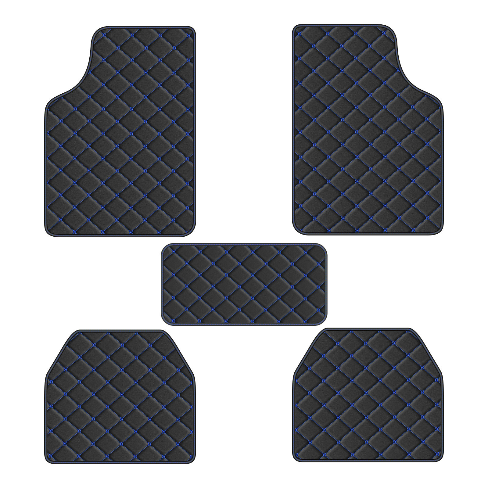 Temu Cross-Border Exclusive Supply from Manufacturers, In-Stock Special Printed Checkerboard Pattern Universal Car Floor Mats Five-Piece Set, Wear-Resistant and Non-Slip