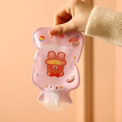 Hot water bottle filled with water mini small hand warmer bag student portable hand warmer cute girl heart transparent warm bag