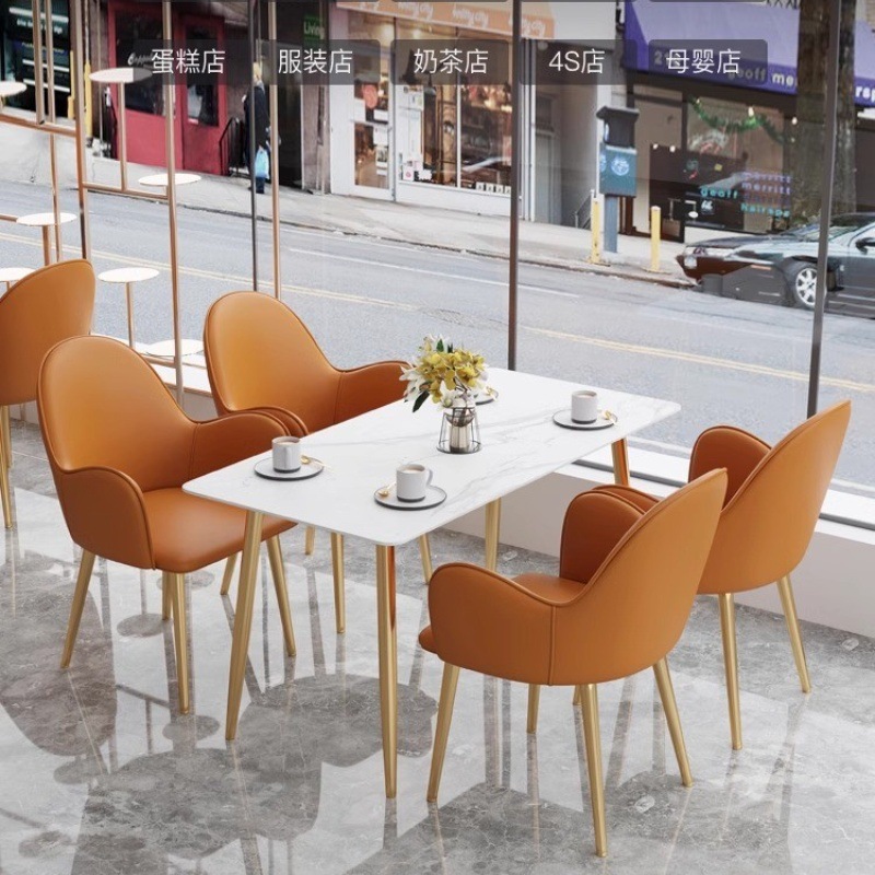 Mesa y silla de café combinación de recepción de ocio mesa de negociación de hotel residencial tienda de té de leche mesa de reunión de roca